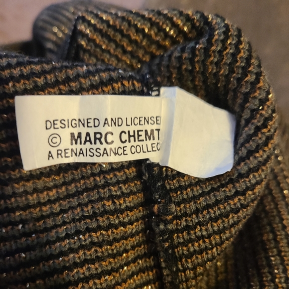 🔥VINTAGE 80s Authentic Renaissance Knitwear Metallic Leopard Oversized Sweater - Picture 7 of 10